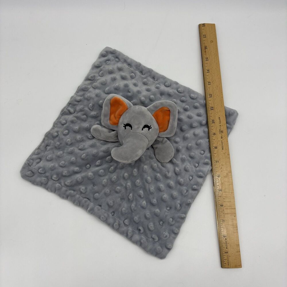 Cute Castle Security Blanket Baby Small Grey Elephant orange 10"